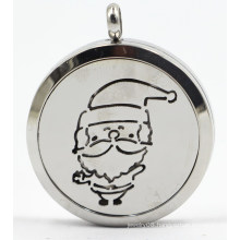 Father Christmas 30mm Rd Stainless Steel Perfume Locket Pendant